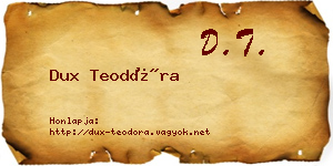 Dux Teodóra névjegykártya